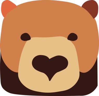 Vektör ayı kafası, minimalist grafikler. Vektör illüstrasyonu