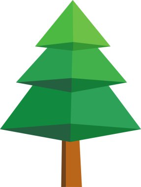 Üçgenden yapılmış yeşil ağaç. Vektör illüstrasyonu