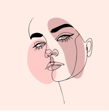  Bir yüz çizimi. Vektör illüstrasyonu