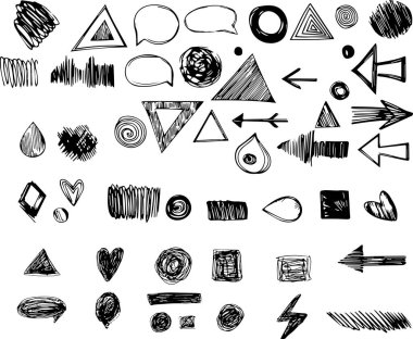 Farklı geometrik şekiller çizer. Vektör illüstrasyonu