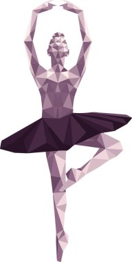 Üçgenden yapılmış geometrik balerin. Vektör illüstrasyonu