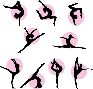 Set of exercises for women. Vector illustration clipart