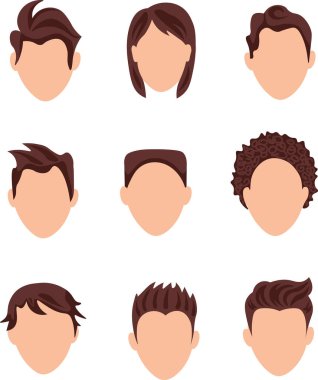  Set of mens hairstyles. Vector illustration clipart