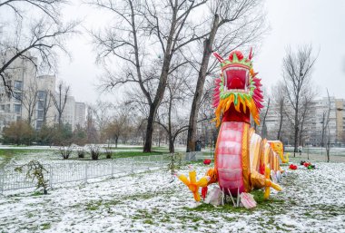 Traditional lanterns on display at the Chinese Light Festival in Novi Sad.