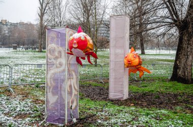 Traditional lanterns on display at the Chinese Light Festival in Novi Sad.