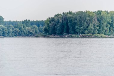 A panoramic view of the bank of the Danube river. A panoramic view of the bank of the Danube river in nice sunny weather.