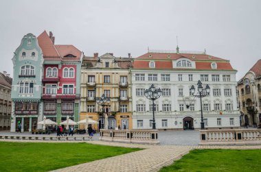 Timisoara, Romania - October 29, 2016: Panorama of Unification Square in Timisoara.