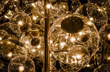 Timisoara, Romania - October 29, 2016: Chandelier of the shopping center in the city of Timisoara.