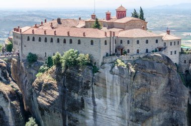View of the Orthodox Monastery of the Great Meteor on the rocks of Mount Meteor, Kalambaka in Greece, June 2018.