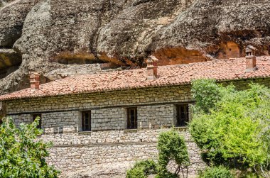 View of the Orthodox Monastery of the Great Meteor on the rocks of Mount Meteor, Kalambaka in Greece, June 2018.