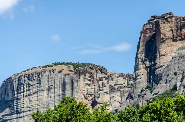 Panoramic view of Mount Meteora from the city of Kalambaka in Greece.