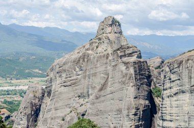 View of the specific rocks of Mount Meteor in Greece.