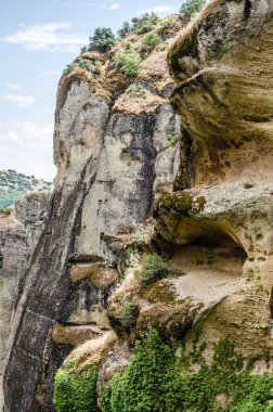 Yunanistan 'daki Meteor Dağı' nın belirli kayalarının görüntüsü.