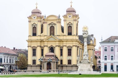 Timisoara, Romania - October 29, 2016: Roman Catholic Cathedral in the center of Timisoara.