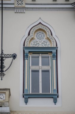 Timisoara, Romania - October 29, 2016: Windows with decorative baroque facades in the center of Timisoara, Romania