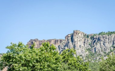 Panoramic view of Mount Meteora from the city of Kalambaka in Greece.