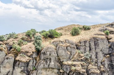 View of the specific rocks of Mount Meteor in Greece. clipart