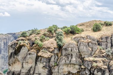 View of the specific rocks of Mount Meteor in Greece.