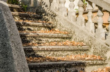 Pecs, Hungary - October 06, 2018: Old stairs in Pecs, Hungary