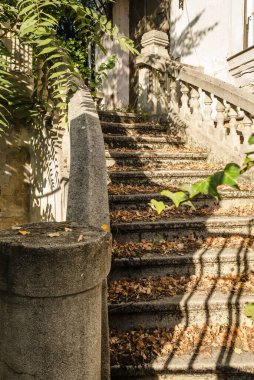 Pecs, Hungary - October 06, 2018: Old stairs in Pecs, Hungary