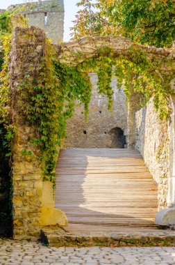 Pecs, Hungary - October 06, 2018: The Barbican, the 15th century bastion in Pecs, Hungary.