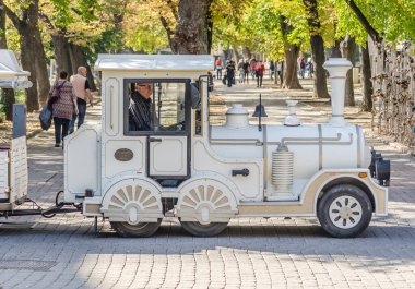 Pecs, Hungary - October 06, 2018: Bronze bust of Itvan Szechenyi in front of government buildings in Pecs, Hungary.