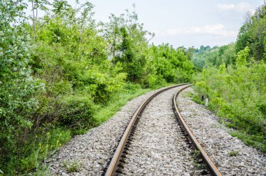 Ormanın içinden demiryolu.