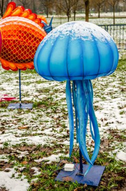Traditional lanterns on display at the Chinese Light Festival in Novi Sad.