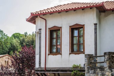 Leptokarya, Yunanistan - 07 Haziran 2018: Olympus - St. Dionysius Yeni Ortodoks Manastırı Litohoro Köyü .