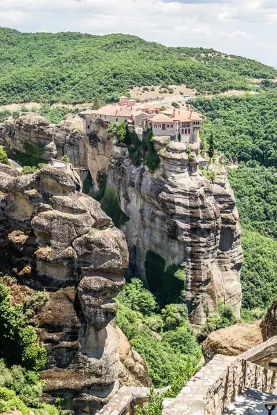 Stock image View of the Orthodox Monastery of the Great Meteor on the rocks of Mount Meteor, Kalambaka in Greece, June 2018.