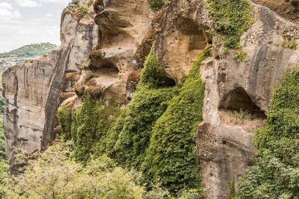 stock image View of the specific rocks of Mount Meteor in Greece.