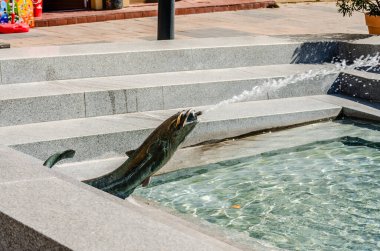Pecs, Hungary - October 06, 2018: The fountain in the city park Pecs, Hungary