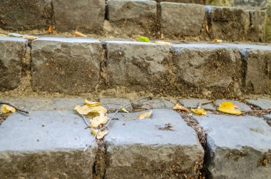Pecs, Hungary - October 06, 2018: Old stairs in Pecs, Hungary