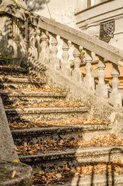 Pecs, Hungary - October 06, 2018: Old stairs in Pecs, Hungary