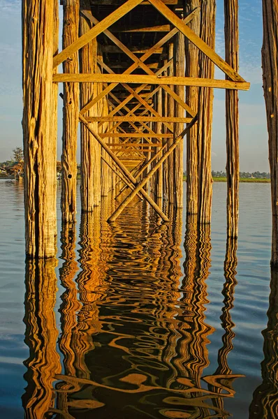 Beautyful View Bein Bridge Mandalay Myanmar — Stock Photo, Image
