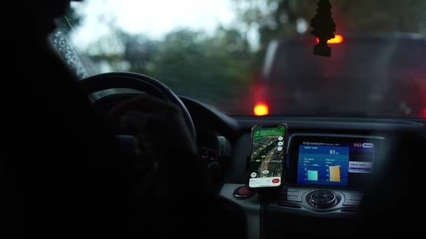 Paris France Octobre 2023 Chauffeur Taxi Parisien Conduisant Voiture Pour — Video