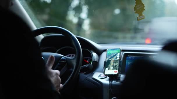 Paříž Francie Října 2023 Pařížský Taxikář Řídí Své Auto Aby — Stock video