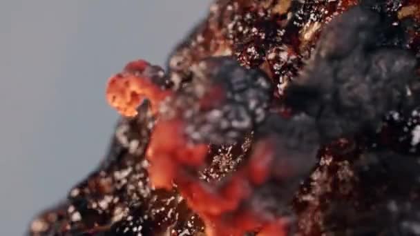 Ignited Meal Burns Melts Flame Blows Bubbles Boils Smoke Isolated — Stock Video