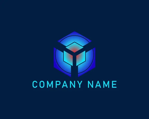 Ilustração Vetorial Resumo Logotipo Ícone Blockchain Geométrico Fundo Escuro Criptomoeda —  Vetores de Stock