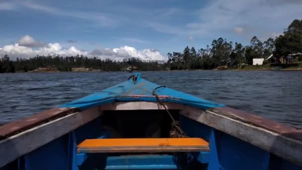 Widok Wnętrza Łodzi Jezioro Situ Cileunca Pangalengan Bandung Jawa Zachodnia — Wideo stockowe
