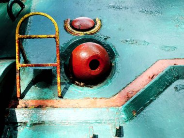 Eski paslı metal plaka makinesi. Endüstriyel ya da yapısal arka plan