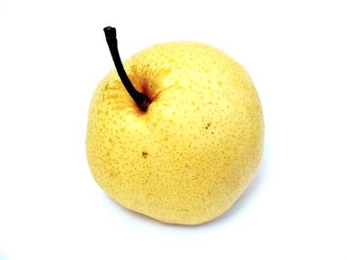 Beyaz arka planda yalıtılmış armut meyvesi. Taze, sağlıklı, doğal yiyecek.