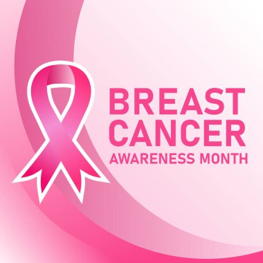 Göğüs kanseri farkındalığı ayı için pembe kurdele. Altında 