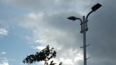 Gökyüzüne bakarken, gökyüzünde yuvarlanan çarpıcı kara bulutlar vardı. Şiddetli yağmur yakında gelecek.. 