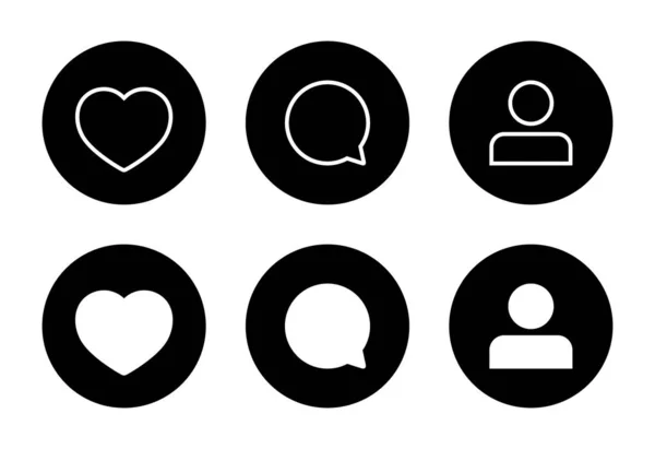 Gusta Comentar Avatar Vector Icono Perfil Elementos Los Medios Sociales — Vector de stock