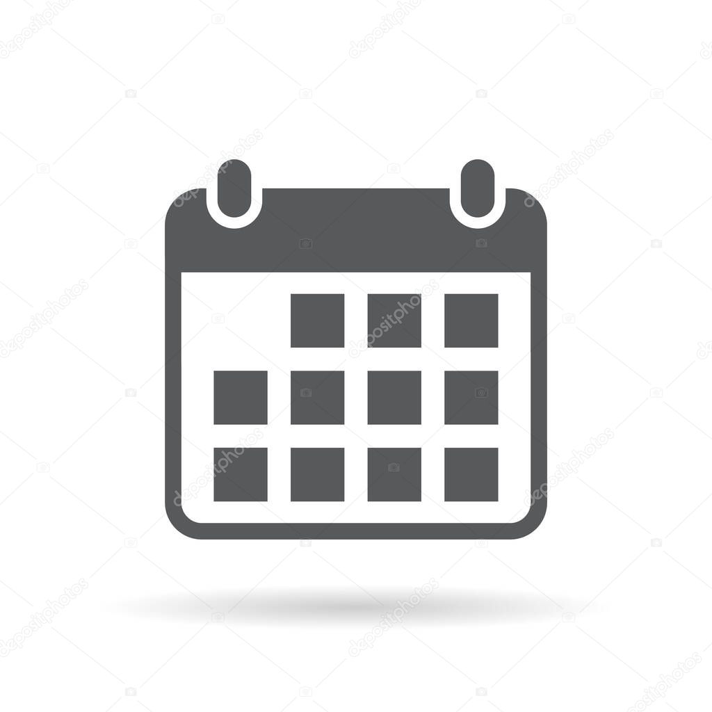 Calendar, date icon vector isolated on white background. Schedule sign symbol