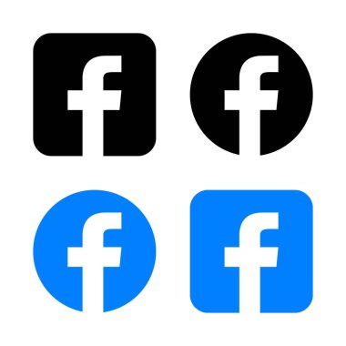 Düz stil Facebook logo vektörü. Sosyal medya işaret sembolü