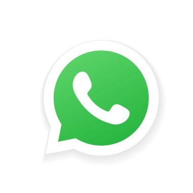 Whatsapp logo simgesi vektörü düz stil. Sosyal medya uygulaması