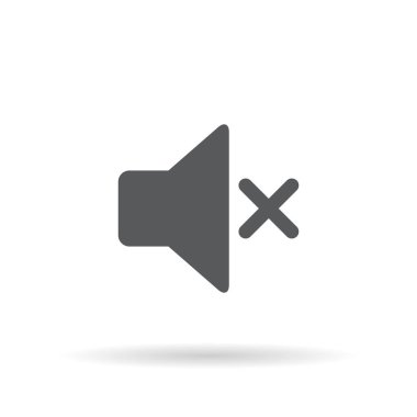 Sessiz hoparlör, beyaz arkaplanda izole edilmiş ses simgesi yok. Sessiz sembol vektörü