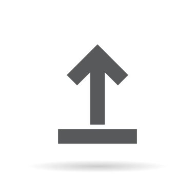 Beyaz arkaplanda izole edilmiş simge vektörünü yükle. Yükleniyor, ok simgesi yükseliyor